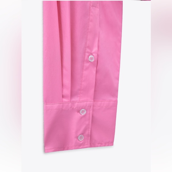 ZARA CROP POPLIN SHIRT LIGHT PINK - Picture 12 of 13
